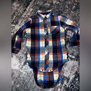 Cat & Jack Multicolor Plaid Baby Onesie-new